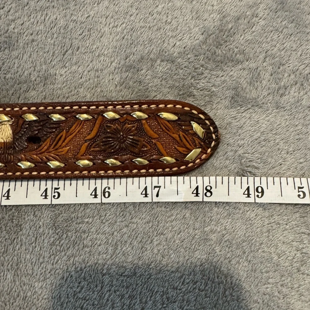 Cowhide Brown Western Style Belt Made in USA